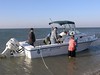 SundownIsland > Connie Knepp (red plaid) prepares to wade in. (Photo credit: Steve Tripp)