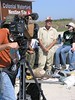 SundownIsland > Interview with Chester Smith as Hannah Olson (right) , filmed by Abe Moore with Texas Parks & Wildlife. (Photo credit: Steve Tripp)