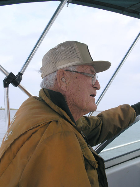 SundownIsland > Warden Chester "Pop" Smith on the way to Sundown Island. (photo by Steve Tripp)
