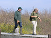 SundownIsland > Niell Irvin of the Texas General Land Office (GLO) and Peggy Wilkinson.  The GLO is partly responsible for the welfare of the Matagorda Bay coastline, including the containment of any chemical spills from ship traffic on the nearby Intracoastal Waterway.  (photo by Steve Tripp)