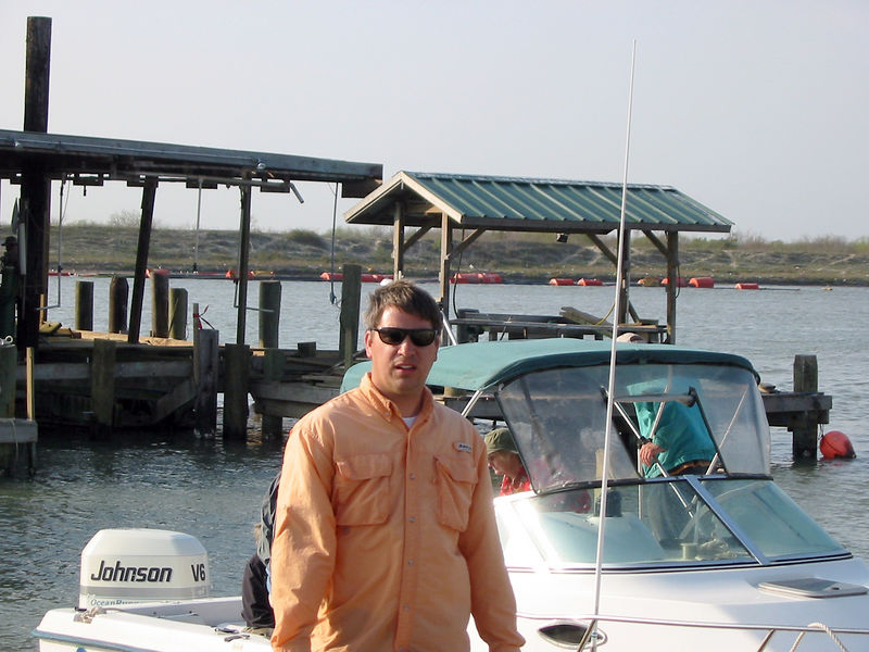 SundownIsland > Jeremy Cecil, Chester Smith's grandson and a frequent Sundown Island volunteer, was in charge of taking other volunteers to the island. (Photo credit: Hannah Olson)