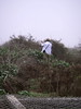 SundownIsland > In front of Randy you can see one of the pelican nesting platforms.  To the right of Randy you can see one of the old platforms that provide additional nesting habitat for Sundown Island birds. Randy is watching the Great-blue Herons, not shown in this photo. Photo credit: Andrew C. Kasner
